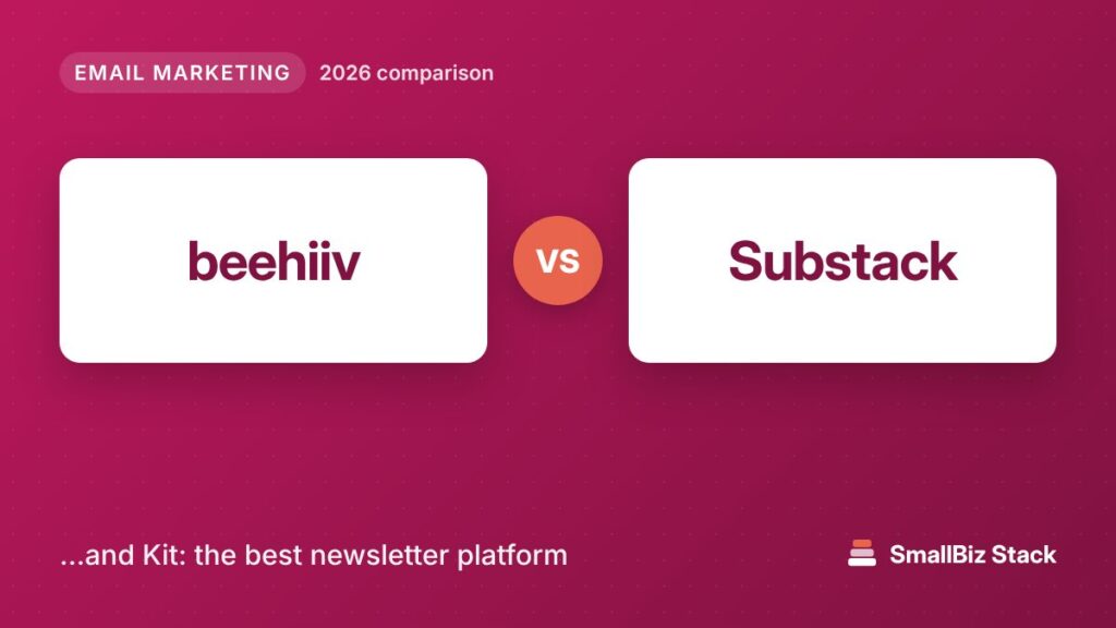beehiiv vs Substack 2026 comparison cover image