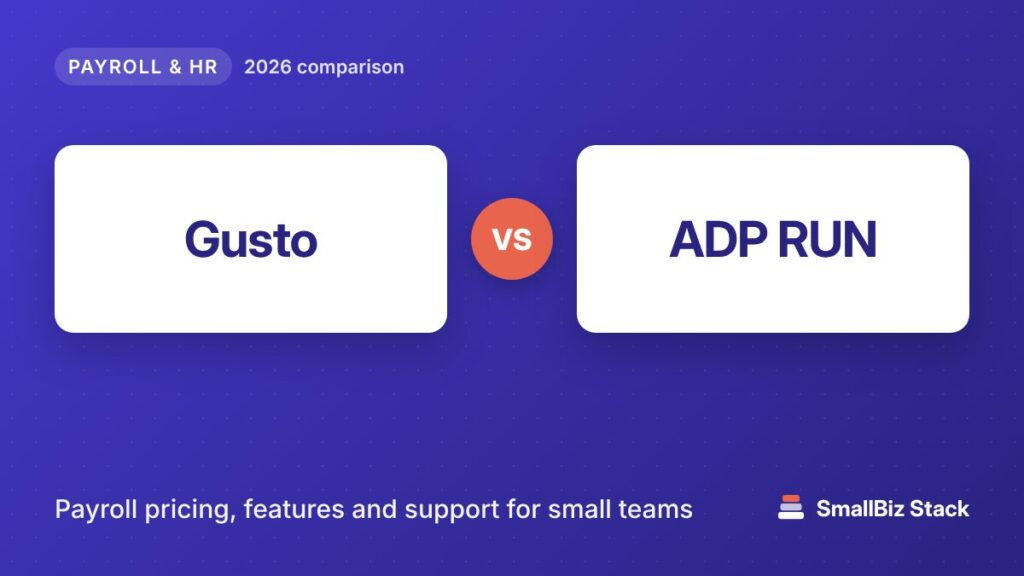 Gusto vs ADP RUN 2026 comparison cover image