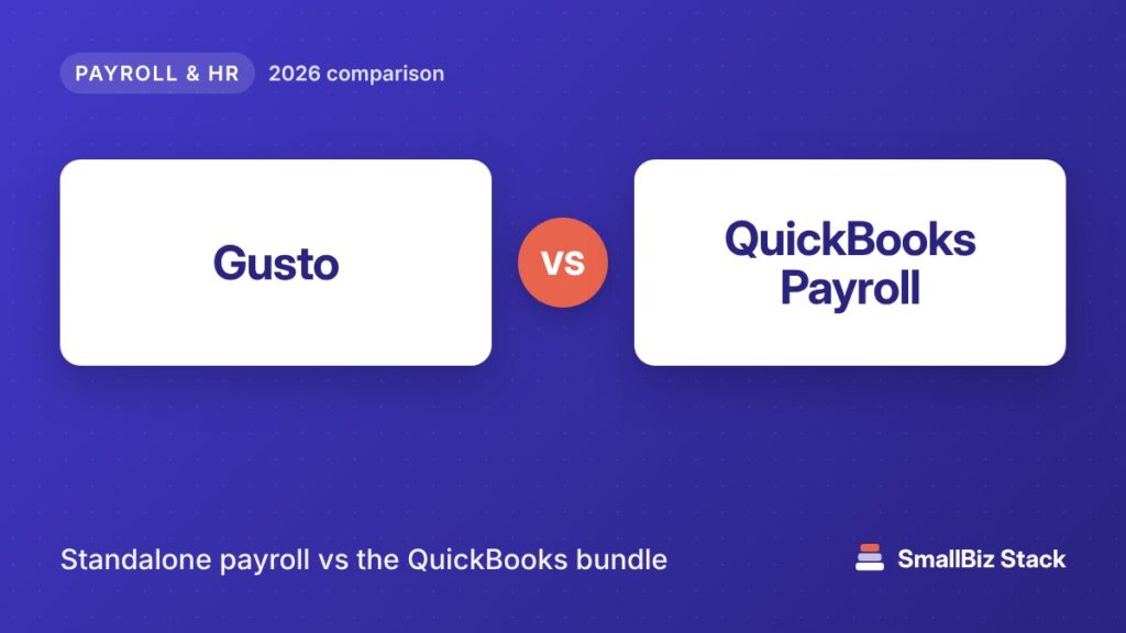 Gusto vs QuickBooks Payroll 2026 comparison cover image